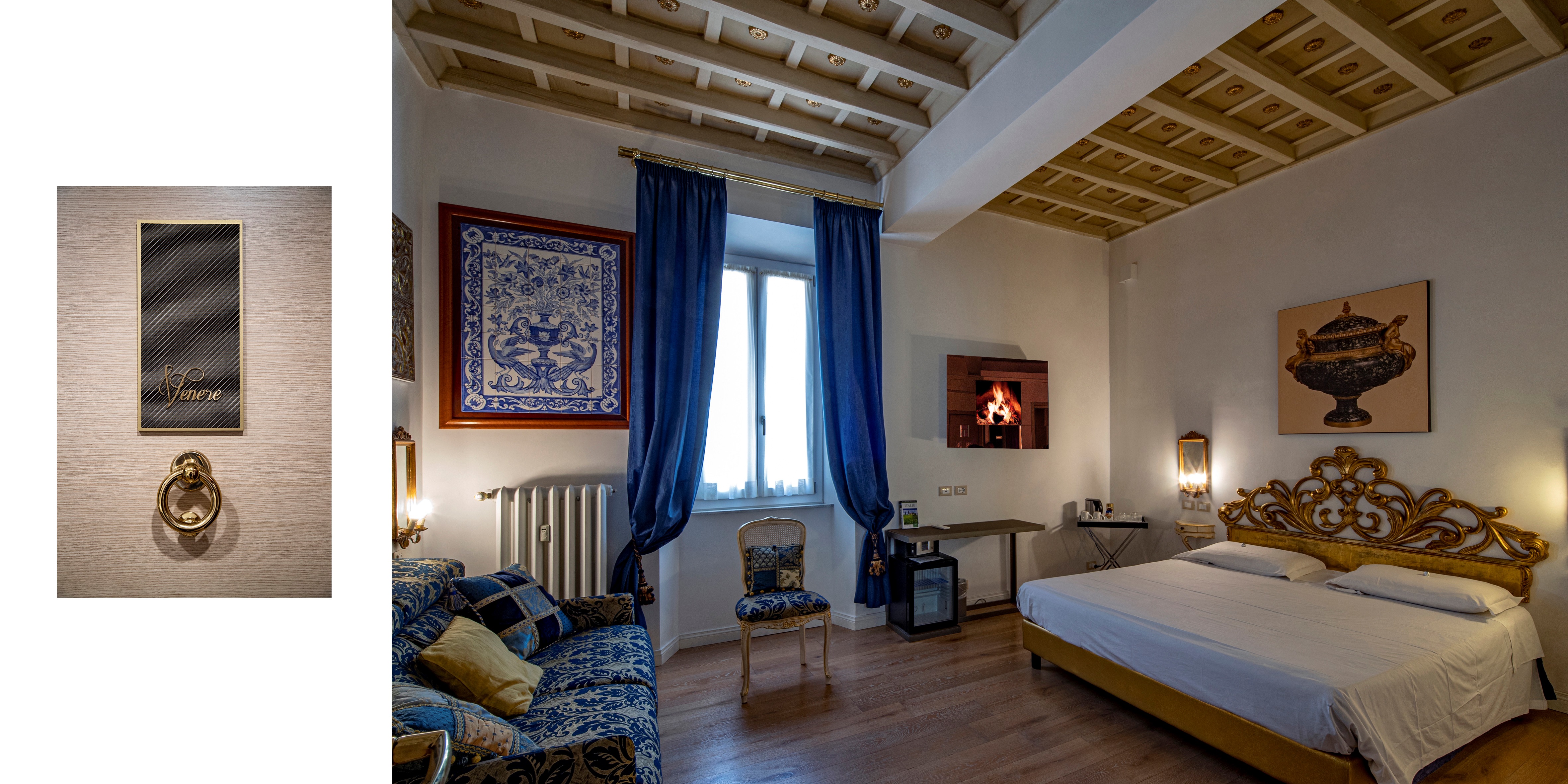 The elegant Venere Suite at the Excellent Trinity Rooms in Rome for a wonderful holiday in Italy.